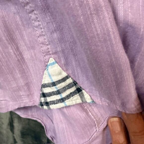 Bespoke Button Front Lavender Purple Contrast Plaid Flip Cuff Size XXL - Picture 6 of 14